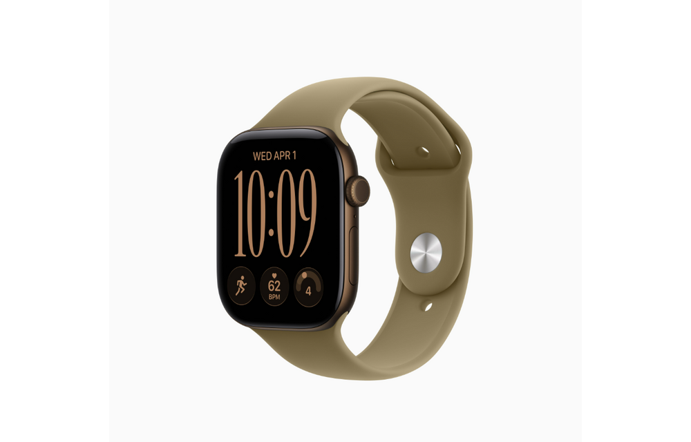 Apple Watch Series 12 (GPS, 46mm, Dark Bronze Aluminum Case, Olive Sport Band - M/L) (Band fits 160 - 210mm wrists)