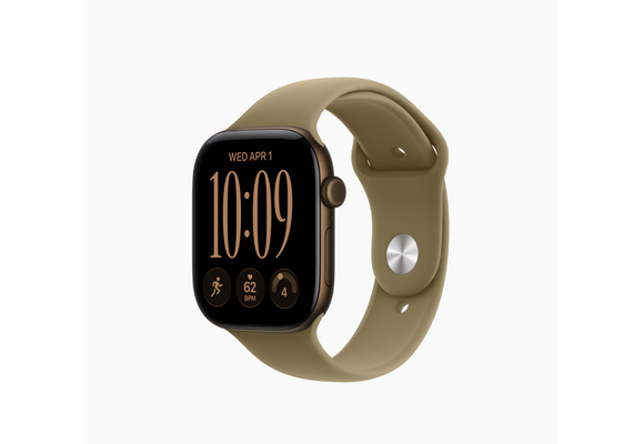 Apple Watch Series 12 (GPS, 46mm, Dark Bronze Aluminum Case, Olive Sport Band - M/L) (Band fits 160 - 210mm wrists)