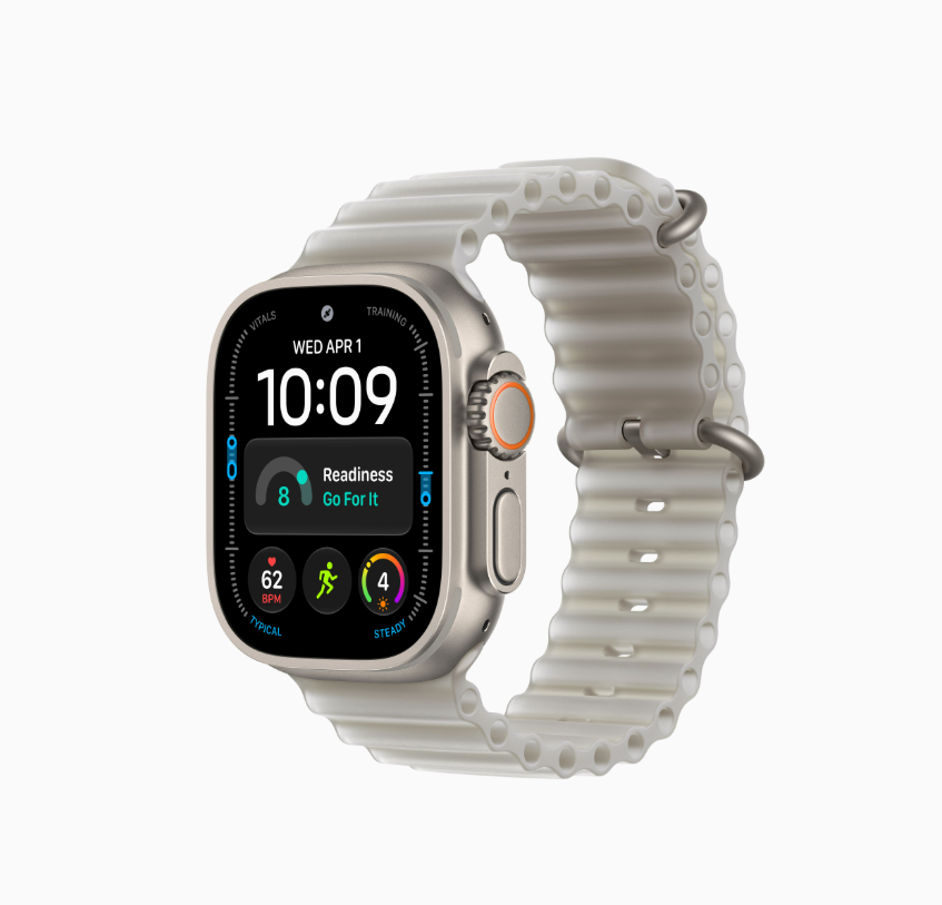 Apple Watch Ultra 4 | GPS + Cellular | 49mm | Natural Titanium Case | Translucent Gray Ocean Band