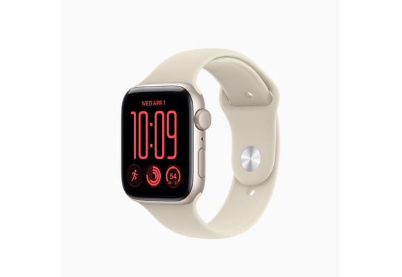 Apple Watch SE 3 | GPS | 44mm | Starlight Aluminum Case | Sand Sport Band M/L | Fits 160-210mm wrists