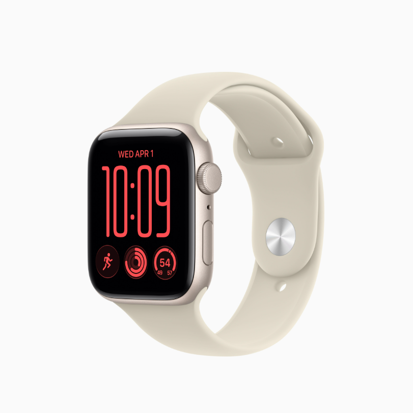 Apple Watch SE 3 | GPS | 44mm | Starlight Aluminum Case | Sand Sport Band M/L | Fits 160-210mm wrists