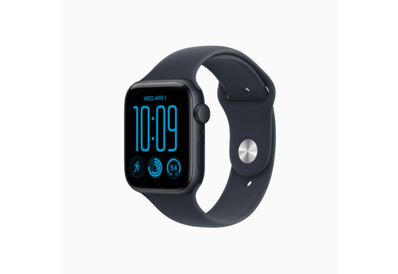 Apple Watch SE 3 | GPS | 44mm | Midnight Aluminum Case | Navy Blue Sport Band M/L | Fits 160-210mm wrists