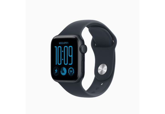 Apple Watch SE 3 | GPS | 40mm | Midnight Aluminum Case | Navy Blue Sport Band S/M | Fits 140-190mm wrists