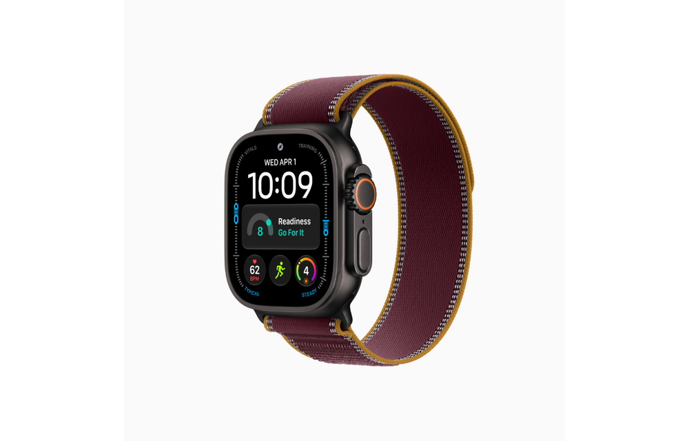 Apple Watch Ultra 4 | GPS + Cellular | 49mm | Black Titanium Case | Burgundy Trail Loop M/L | Fits 140 - 220mm wrists