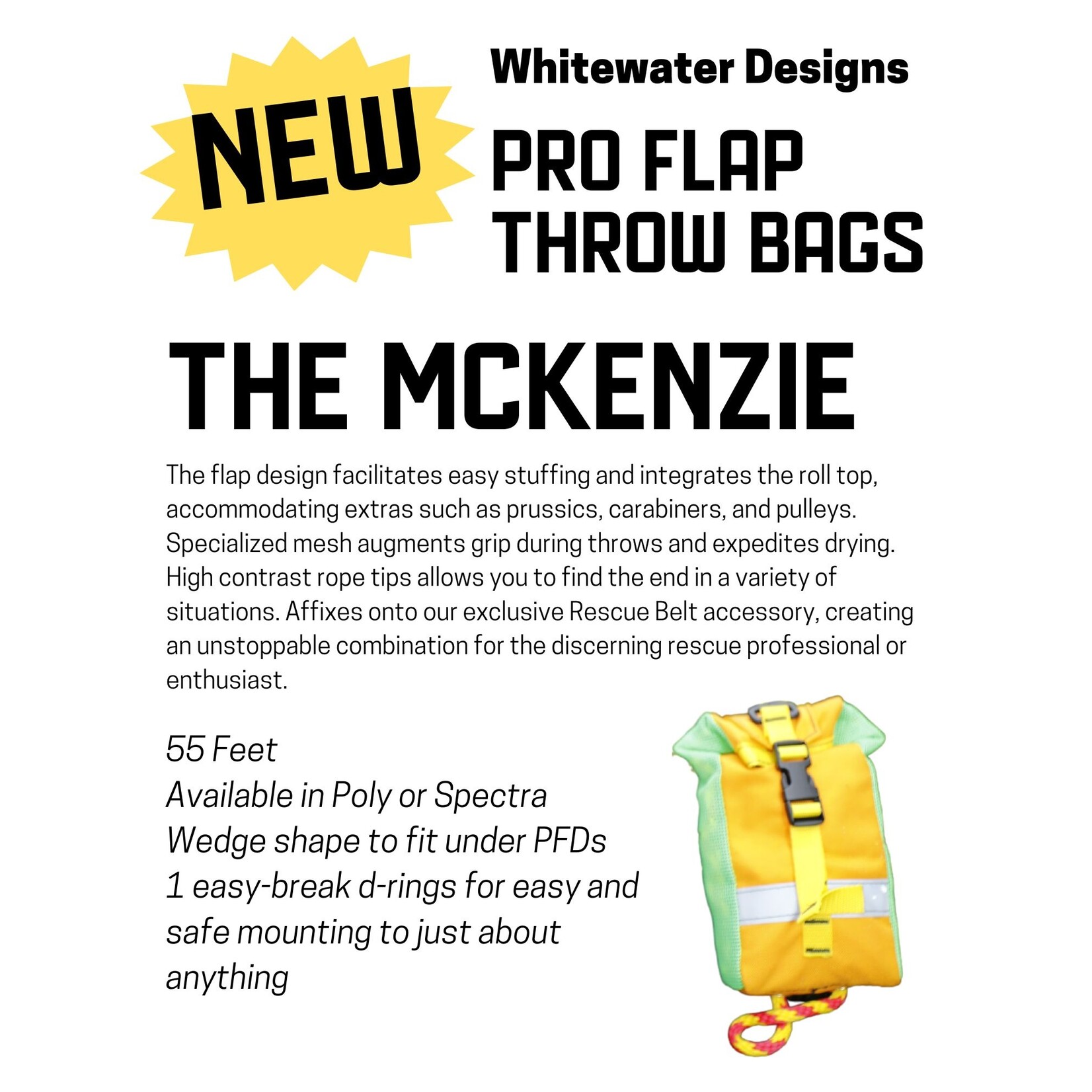 Whitewater Designs PROflap McKenzie Throw Rope