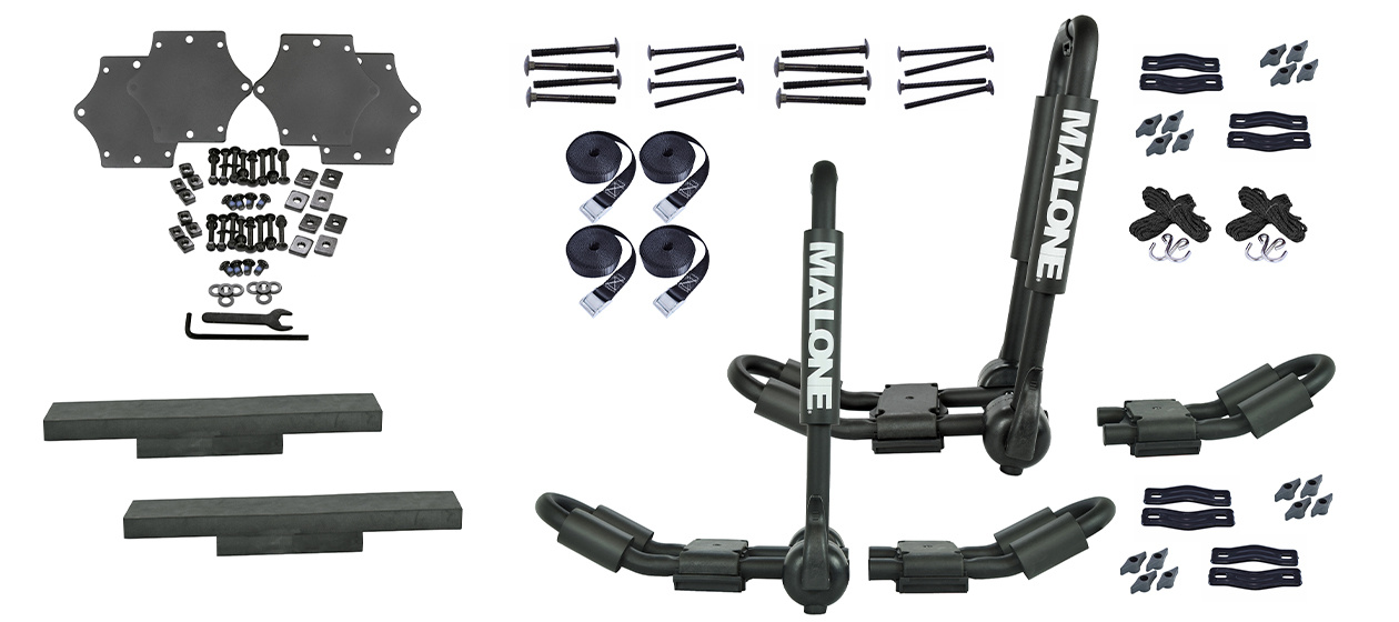 Malone FoldAway 5 Multi Rack Folding 1 or 2 Kayak SUP Canoe Carrier Oregon Paddle Sports