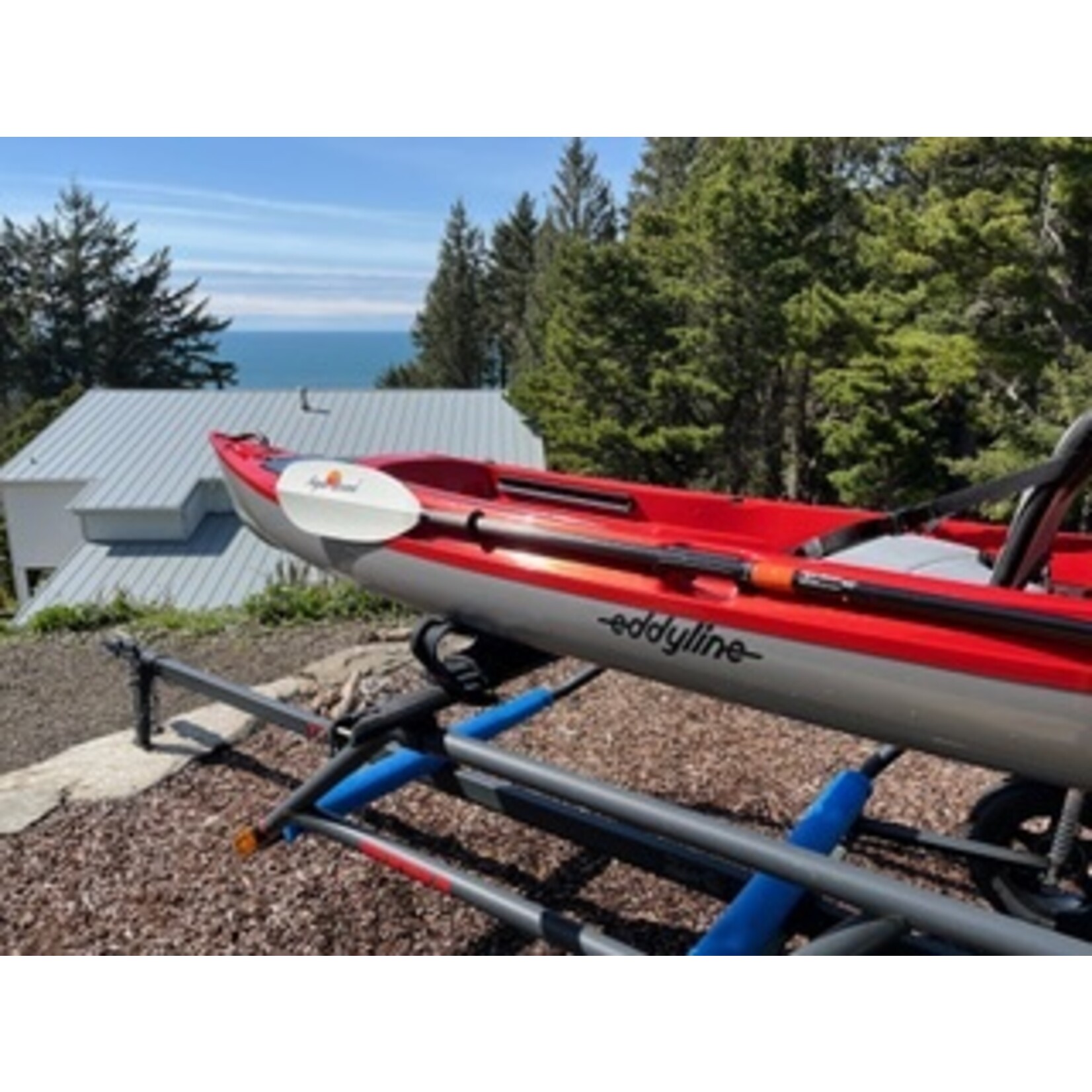 Used Eddyline Caribbean 12 FS and Yakima Trailer Package
