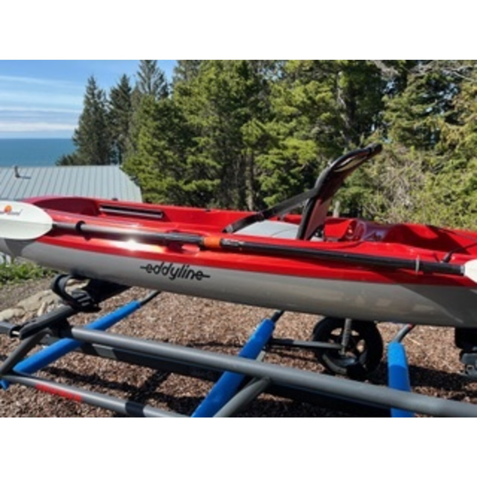 Used Eddyline Caribbean 12 FS and Yakima Trailer Package