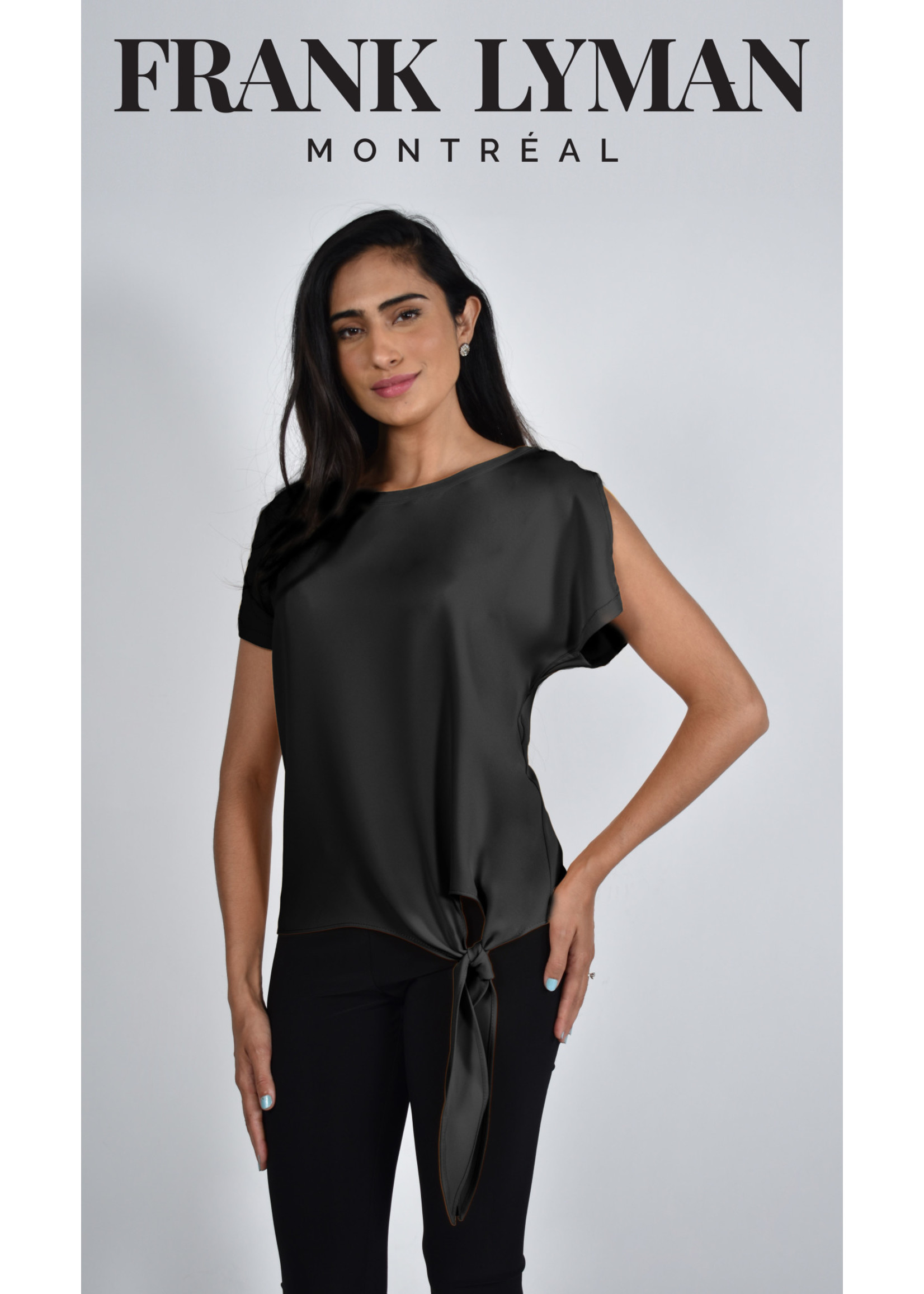 Frank Lyman Short Sleeve Blouse with Side Tie