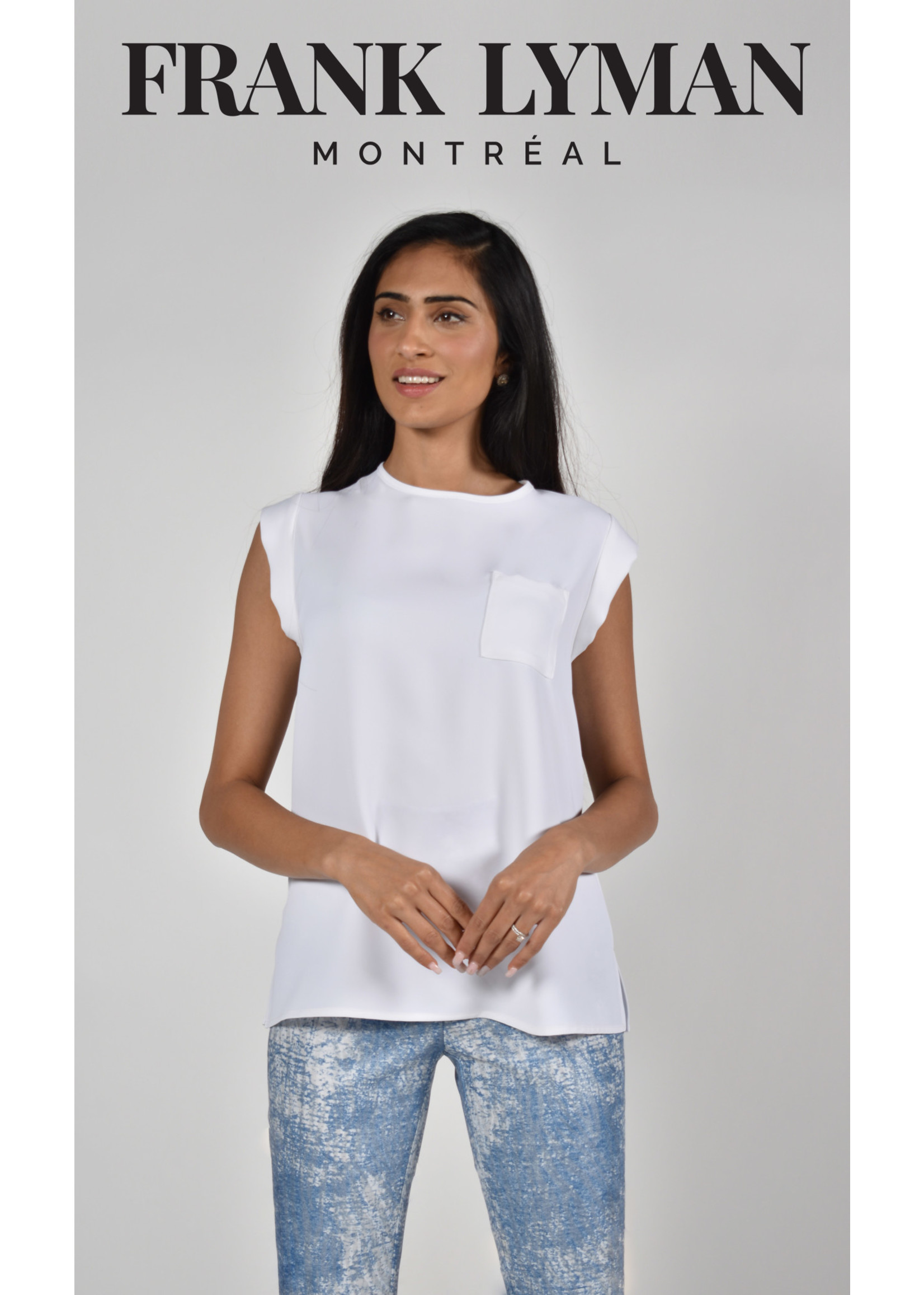 Frank Lyman Short Sleeve Blouse with Pocket