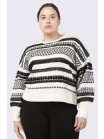 Dex Plus Herringbone Stripe Sweater