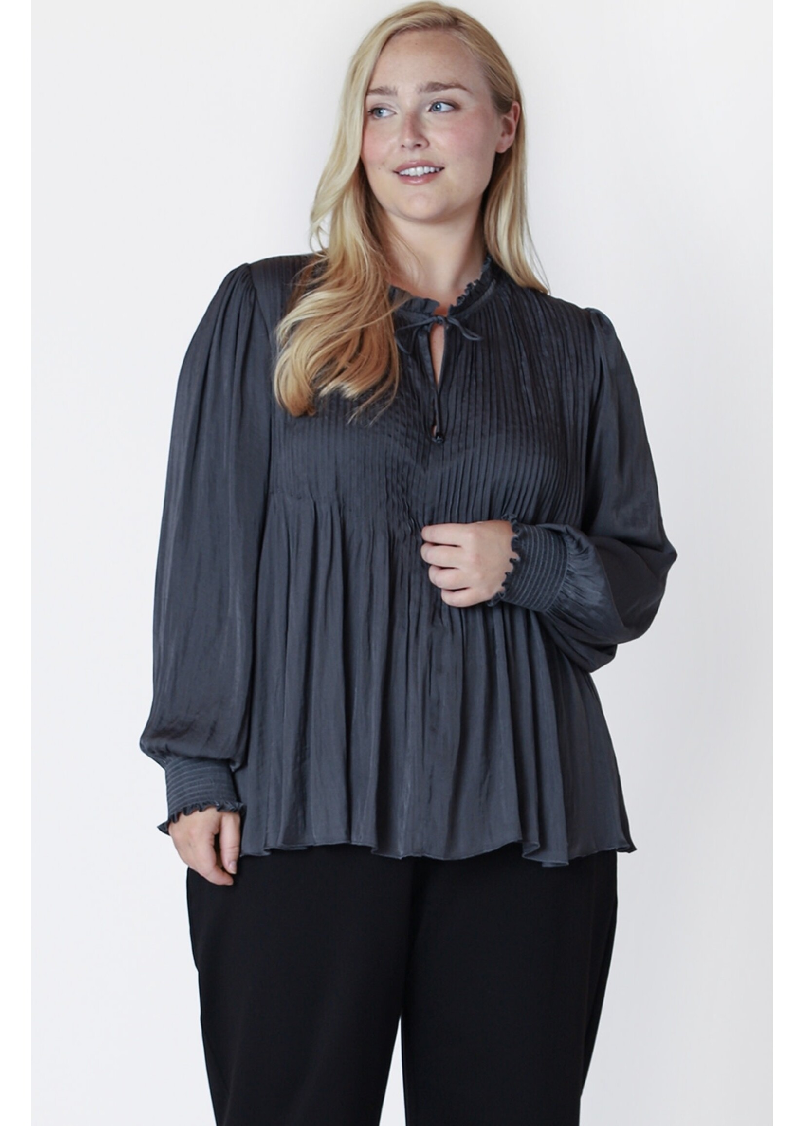 Dex Plus Long sleeve Pintuck Blouse