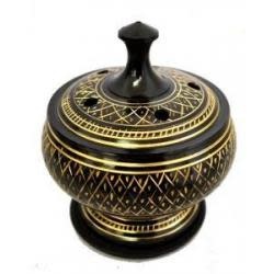 Black Carved Brass Burner