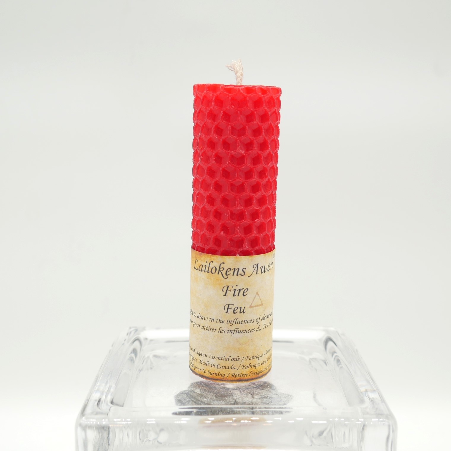 4 1/4" Fire Lailokens Awen Honeycomb Candle