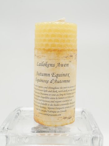 4" Autumn Equanox Altar Lailokens Awen Honeycomb Candle