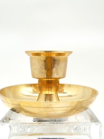 Brass Taper and Pillar Candle Holder 4.5"L 3"H
