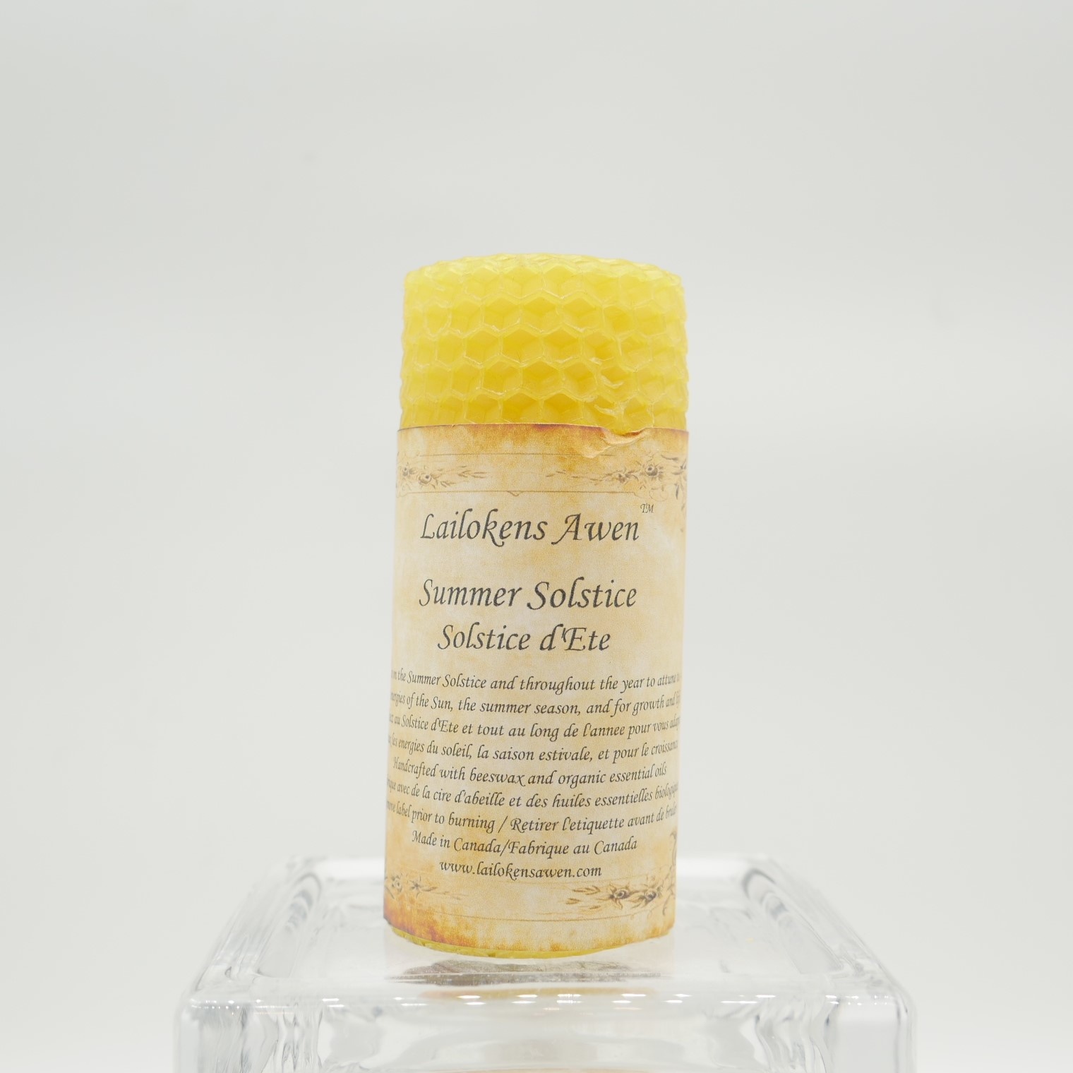 4" Summer Solstice Altar Lailokens Awen Honeycomb Ccandle