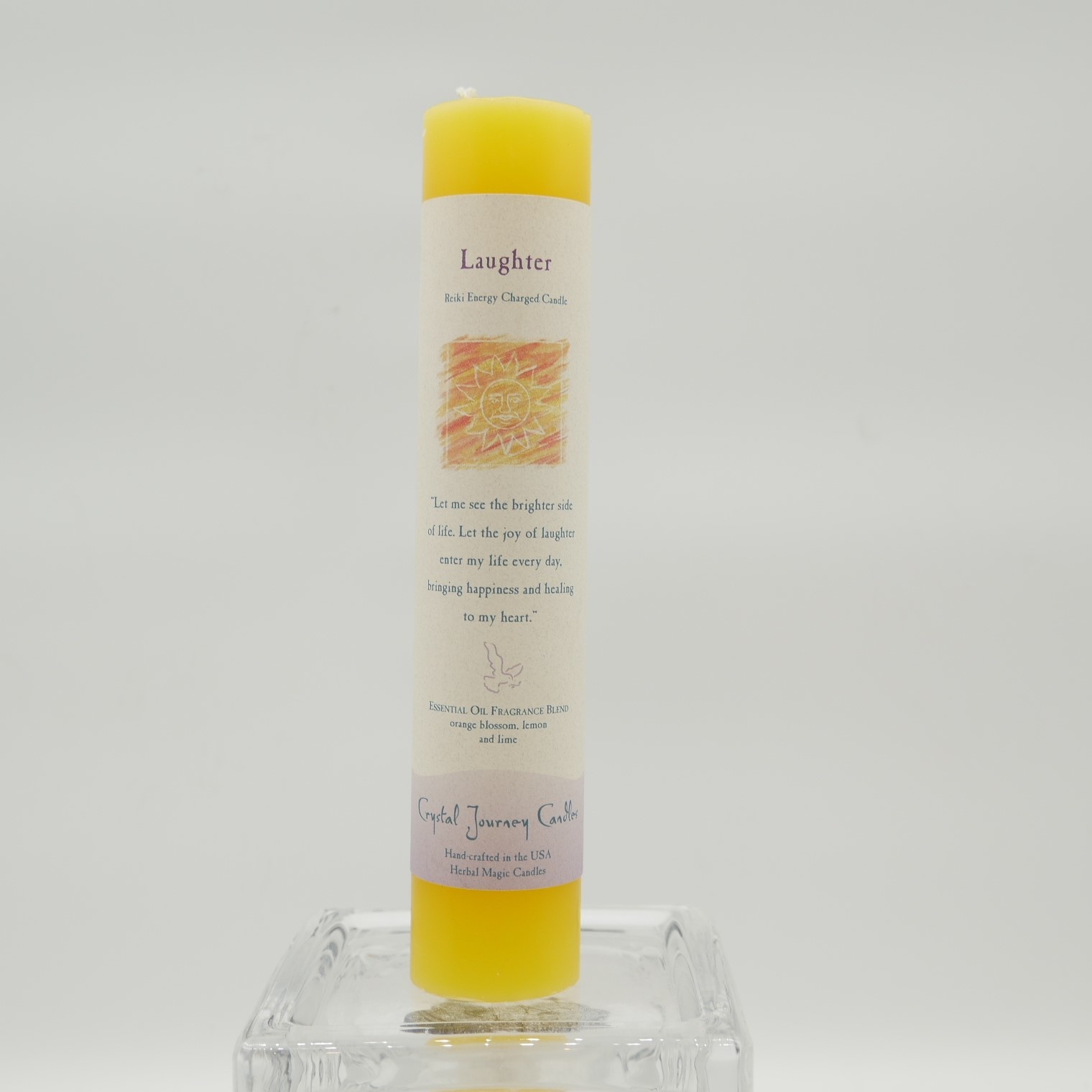 Reiki Herbal Pillar Candle Laughter