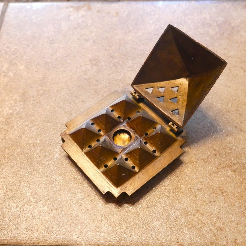 Solid Brass Egyptian 9 Pyramid Cone Burner