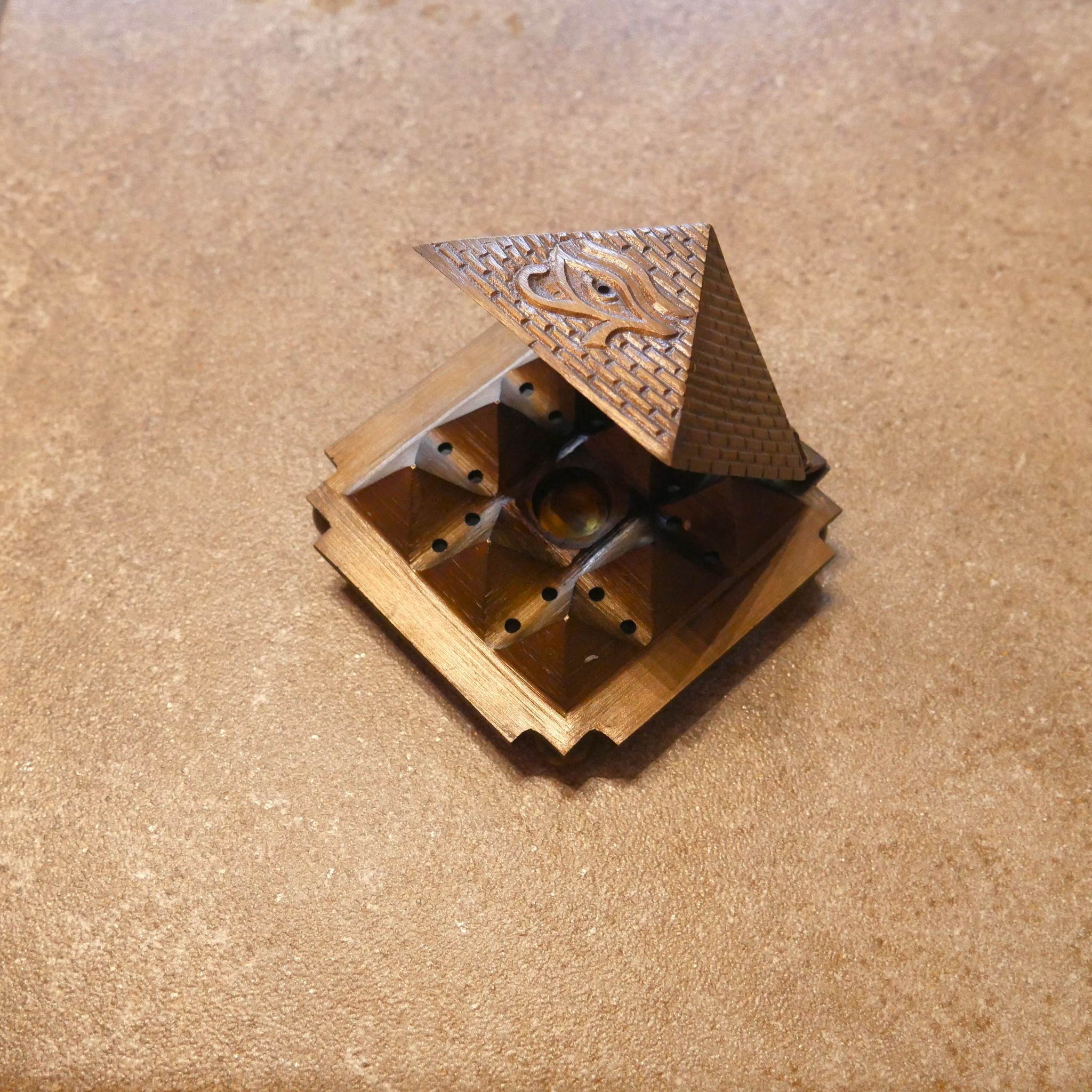 Solid Brass Egyptian 9 Pyramid Cone Burner