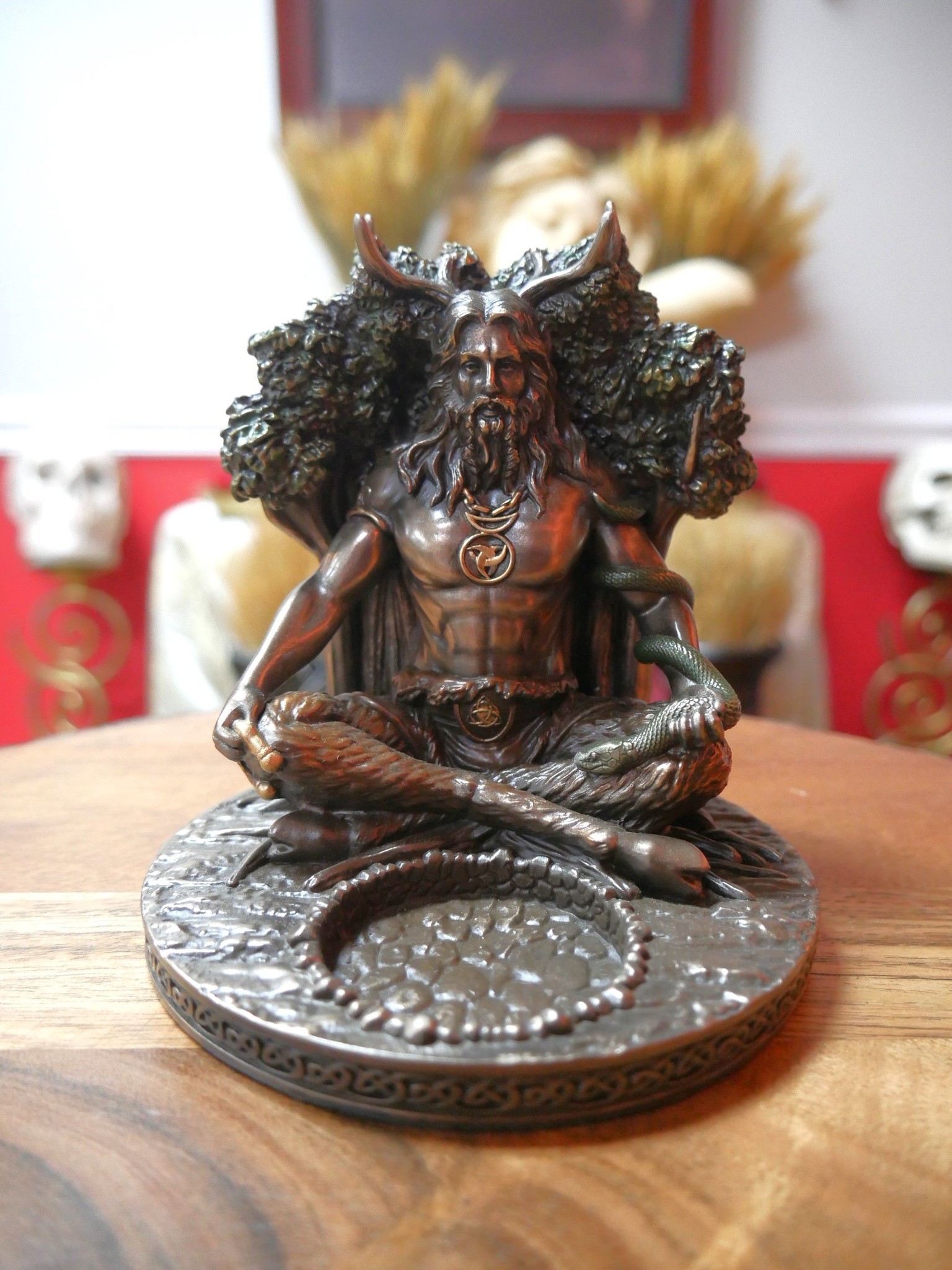 Celtic God Cernnunos Tealight Candle Holder 5.5"