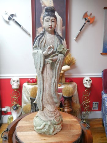 Rustic Quan Yin Statue 24.5"