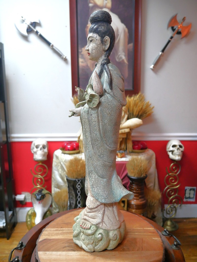 Rustic Quan Yin Statue  24.5"