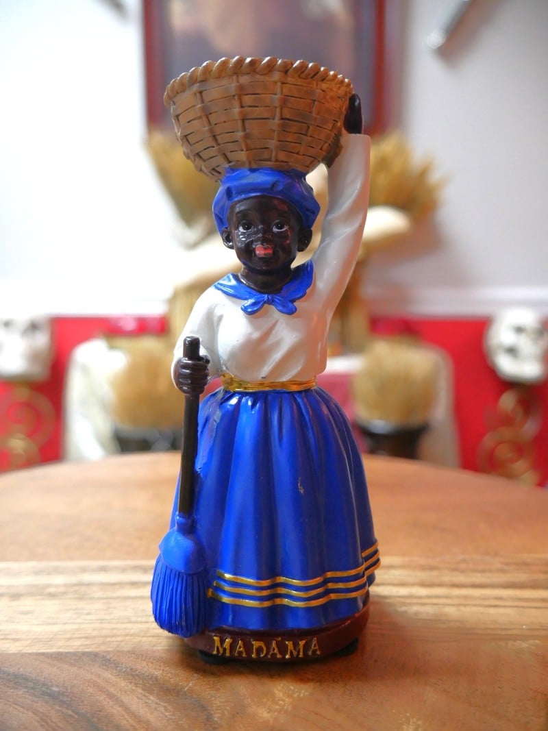 Madama Blue with Basket 5.5" Statue