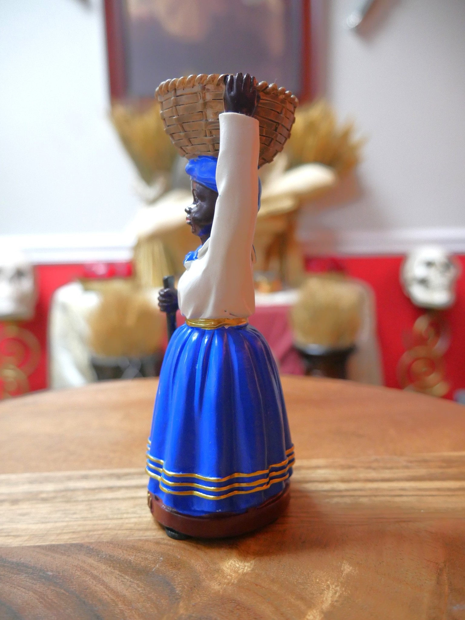 Madama Blue with Basket 5.5" Statue