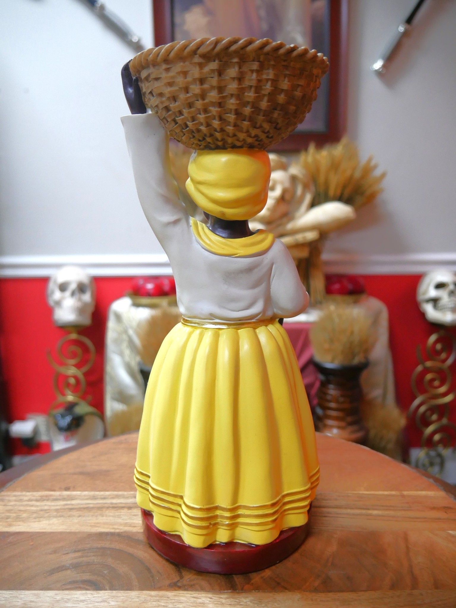 Madama Yellow with Basket 12" Statue
