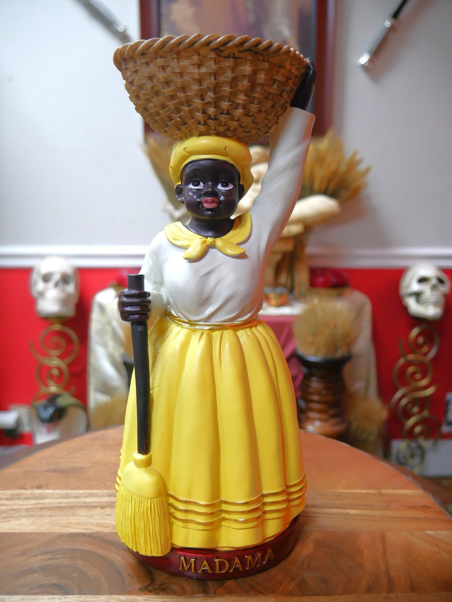 Madama Yellow with Basket 12" Statue