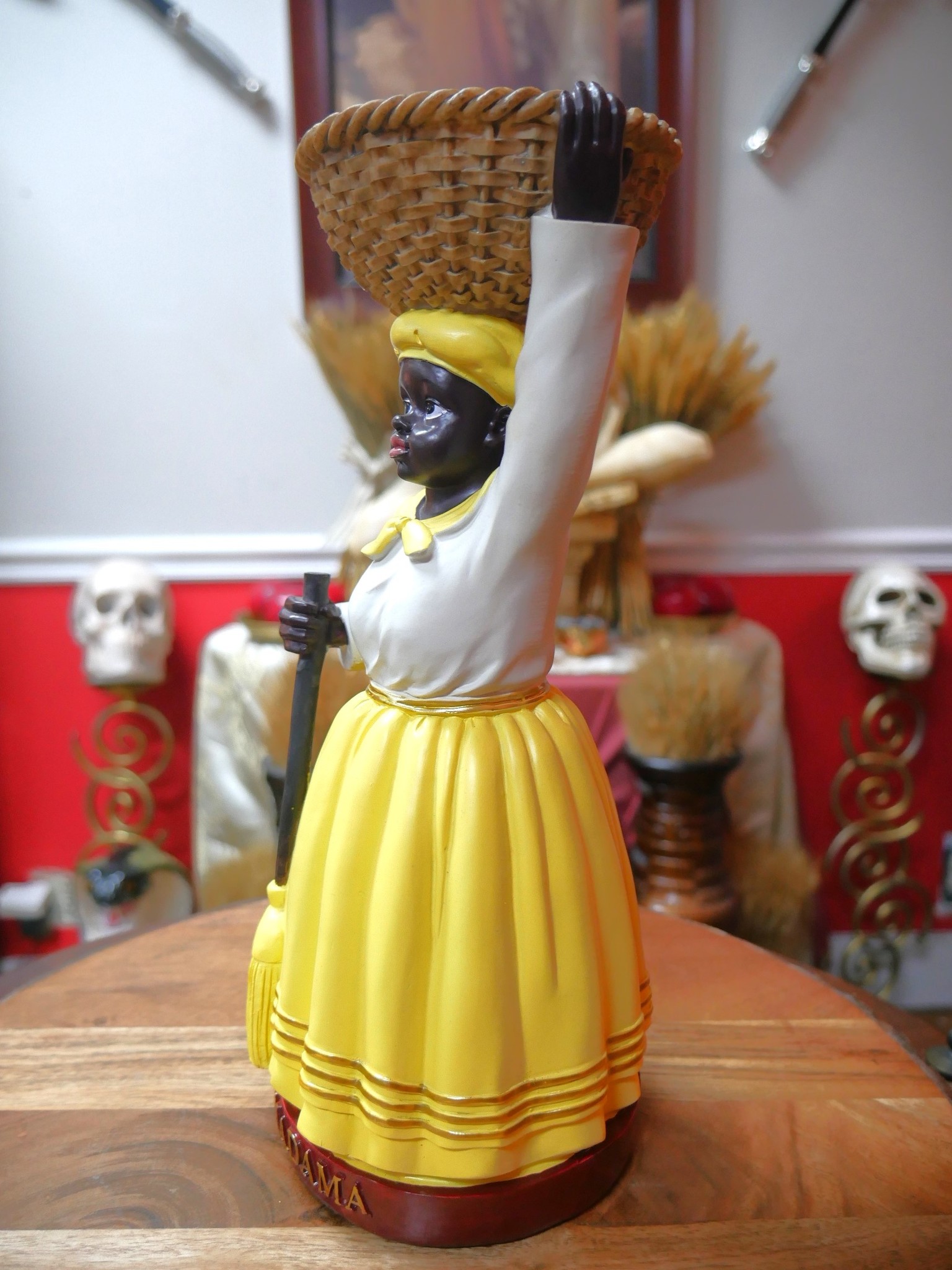 Madama Yellow with Basket 12" Statue