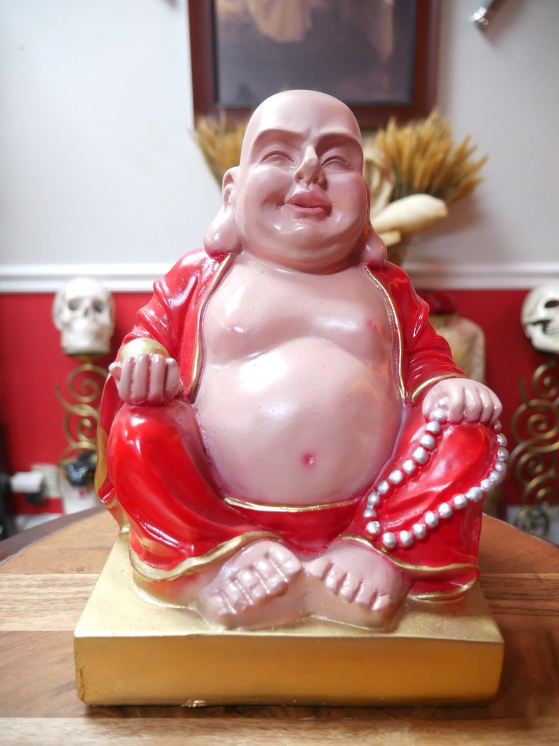 Seated Red Buddha 10"