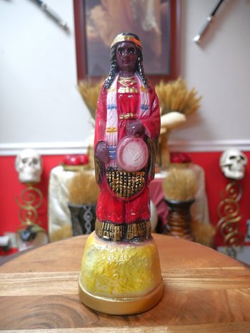 Native American Priestess in Red
