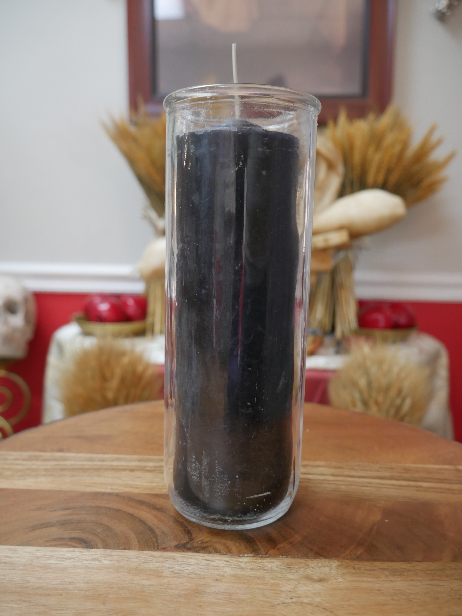 7" Pillar Pullout Candle Black