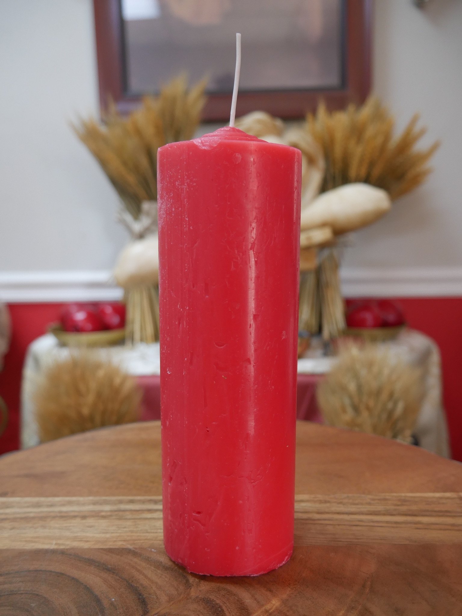 7" Pillar Pullout Candle Red