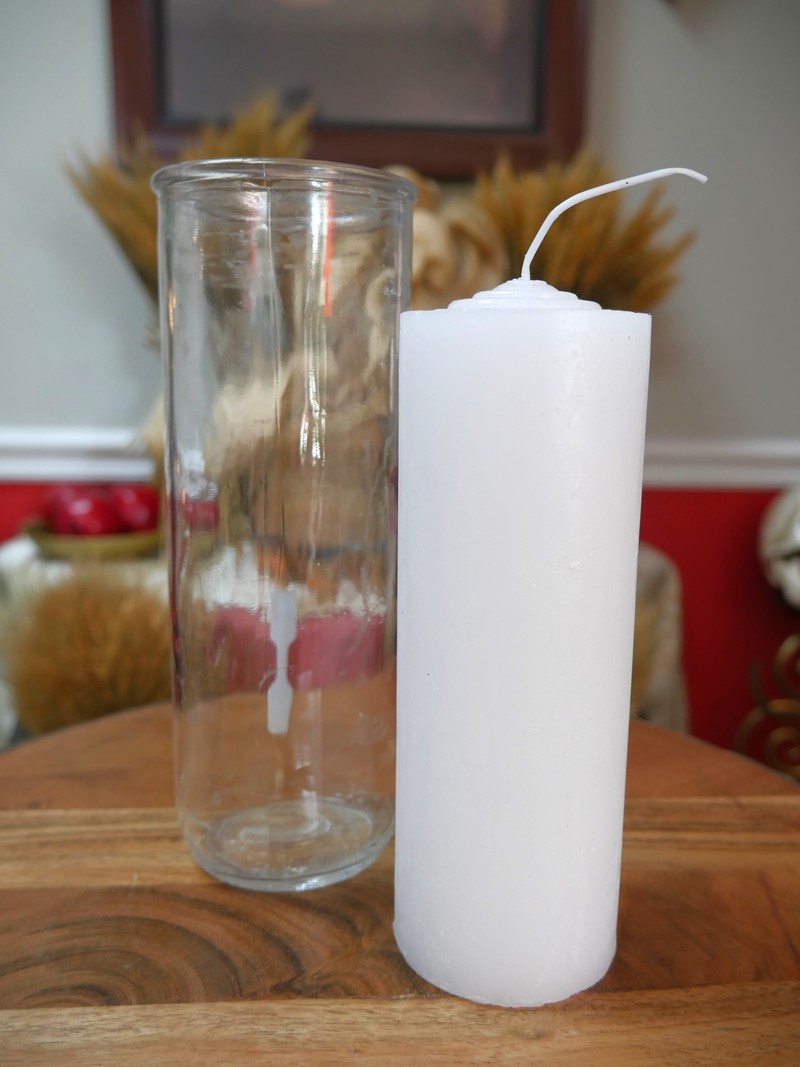 7" Pillar Pullout Candle White