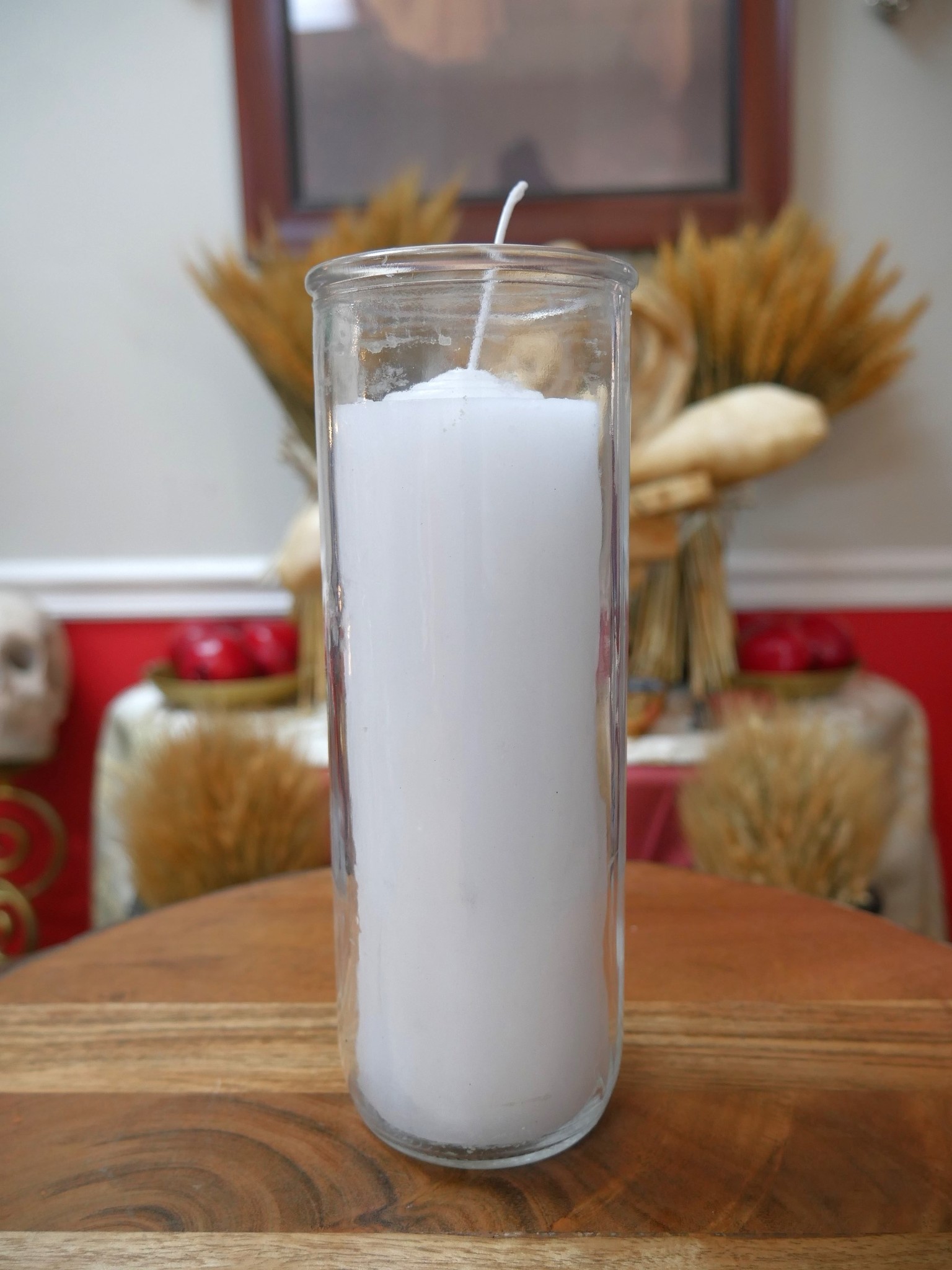 7" Pillar Pullout Candle White