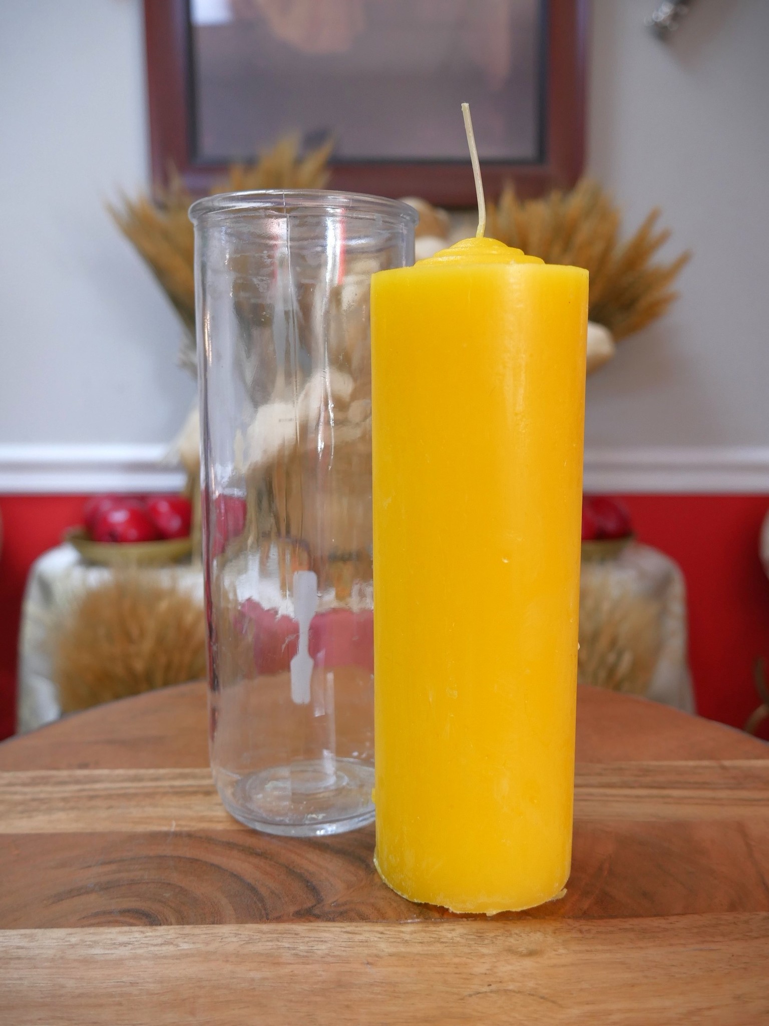 7" Pillar Pullout Candle Yellow