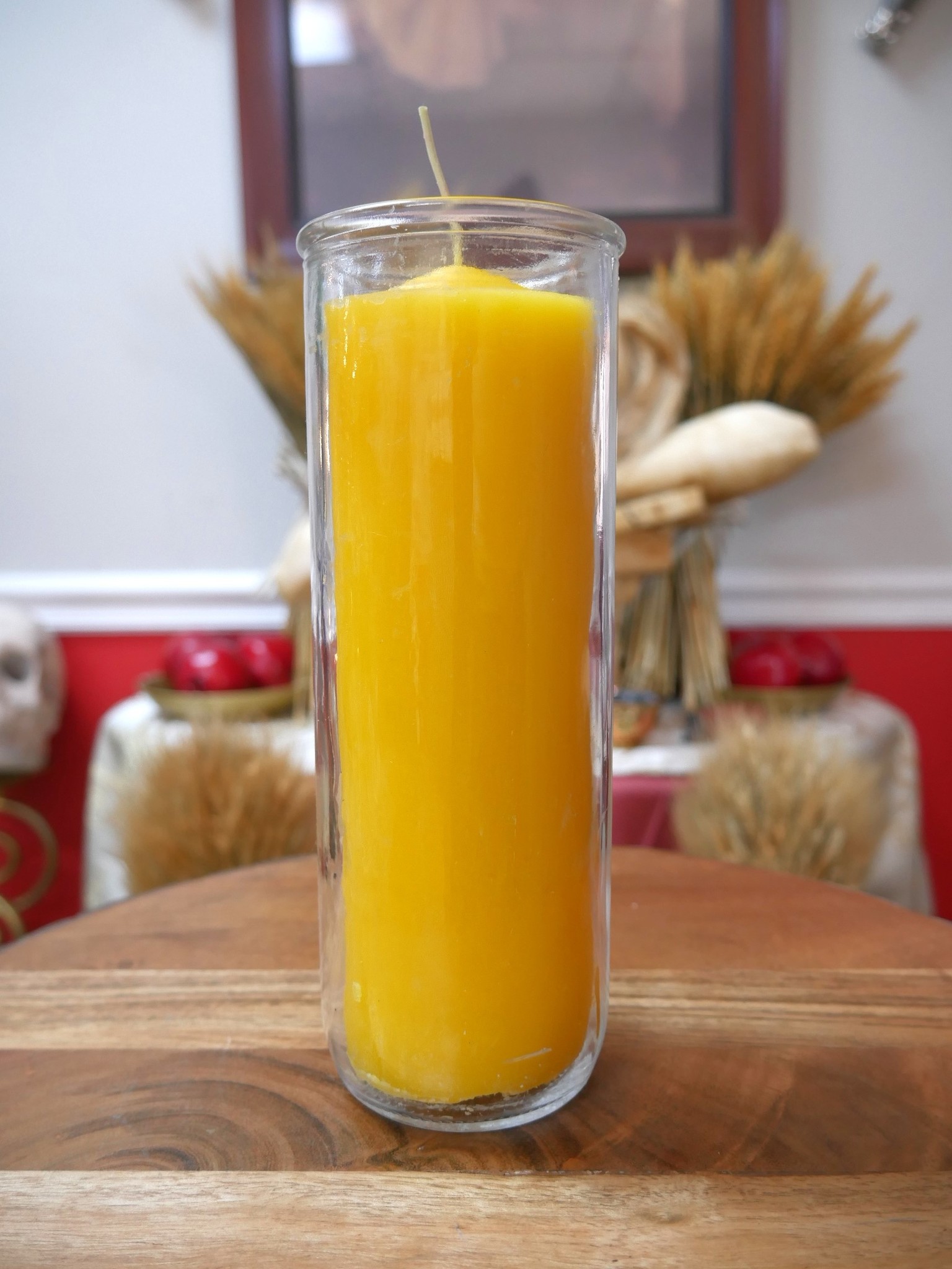 7" Pillar Pullout Candle Yellow