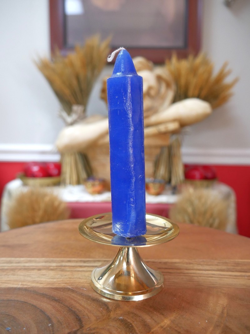 Unscented Candles 5 1/2" Pillar Blue