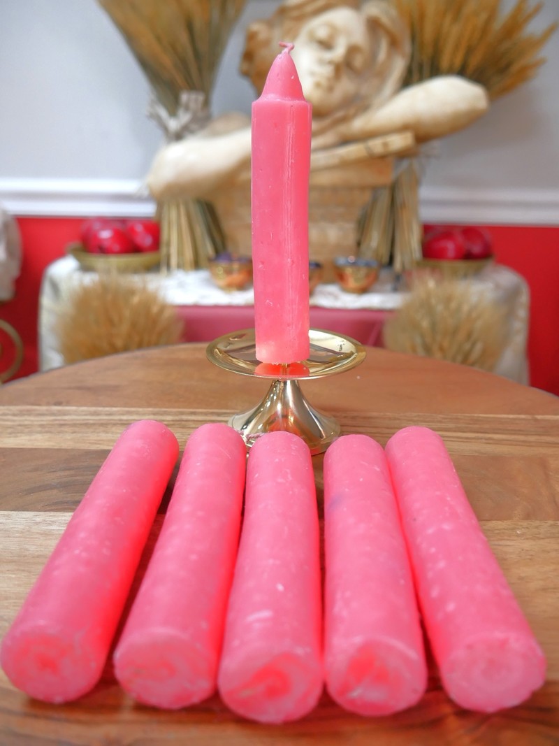 Unscented Candles 5 1/2" Pillar Pink