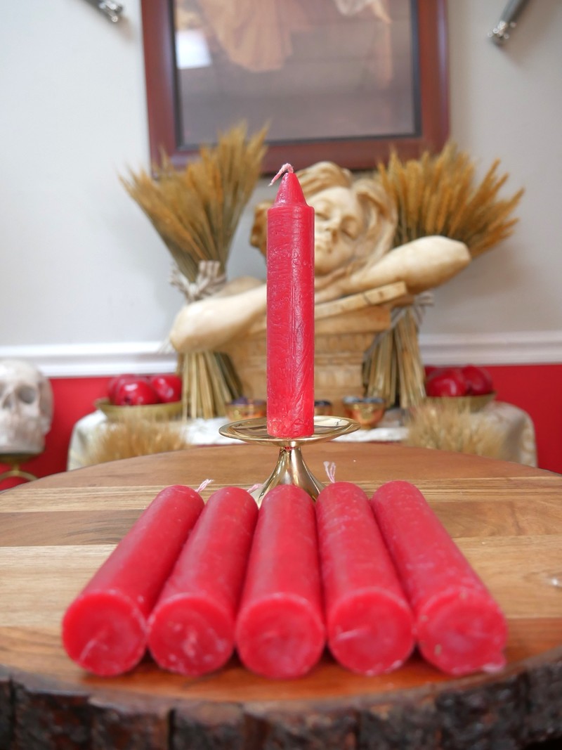 Unscented Candles 5 1/2" Pillar Red