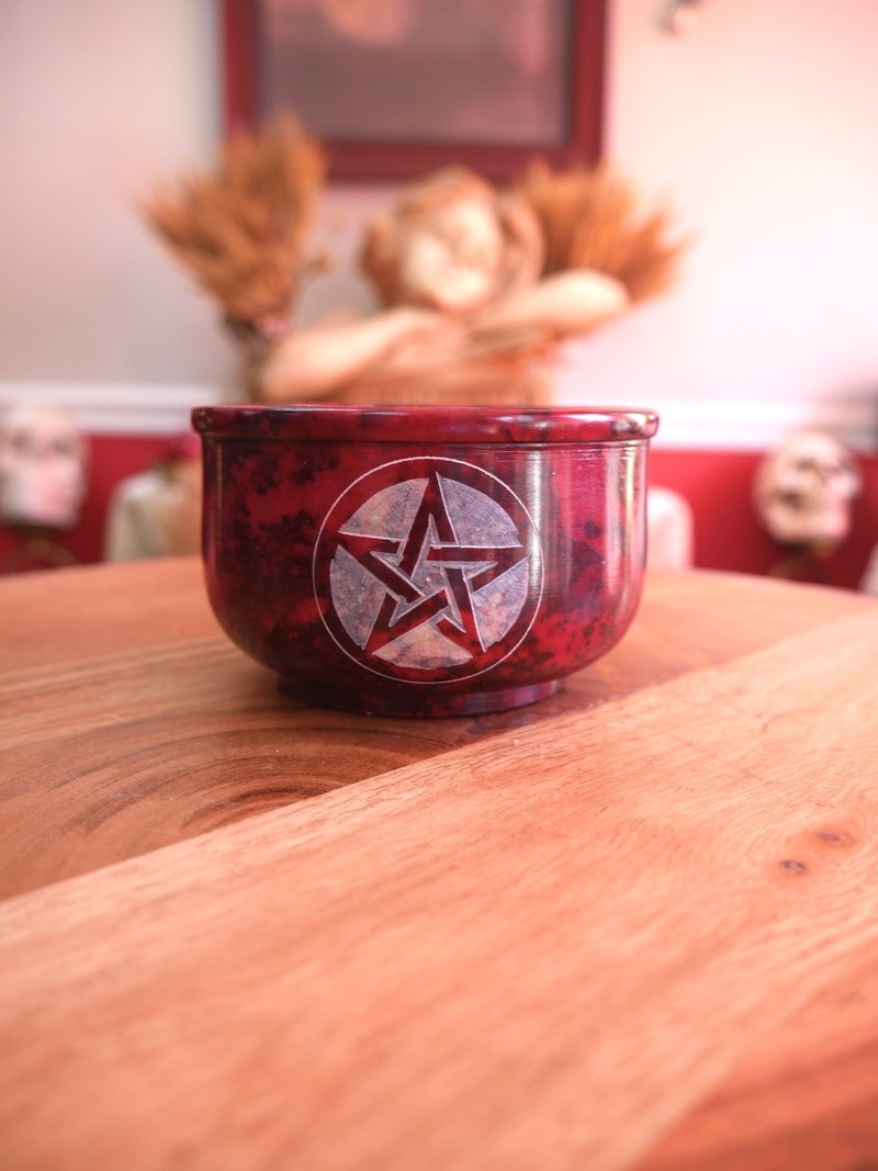 Pentagram Soap Stone Bowl 4"