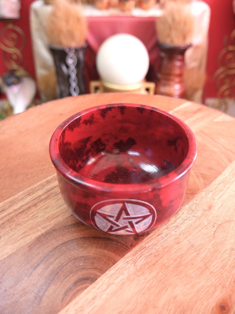 Pentagram Soap Stone Bowl 4"