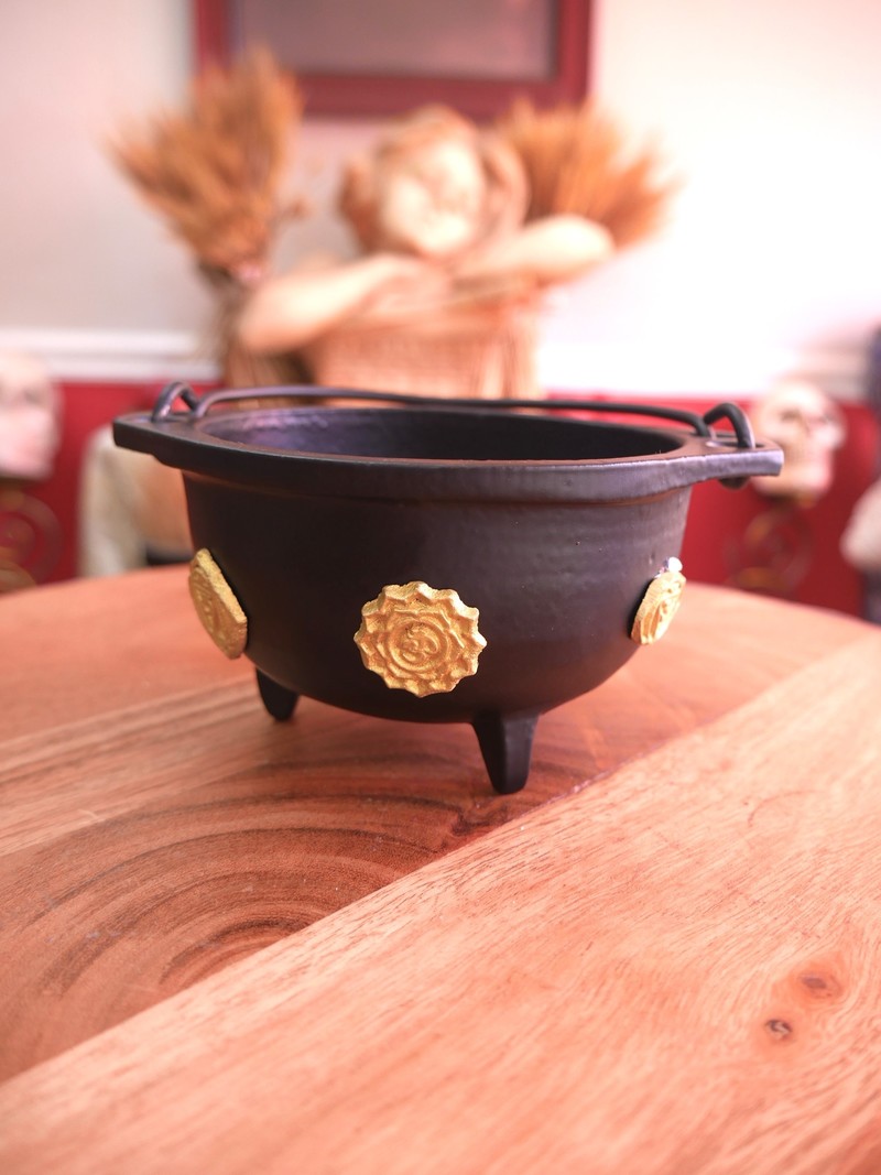 Seven Chakra Cast Iron Cauldron