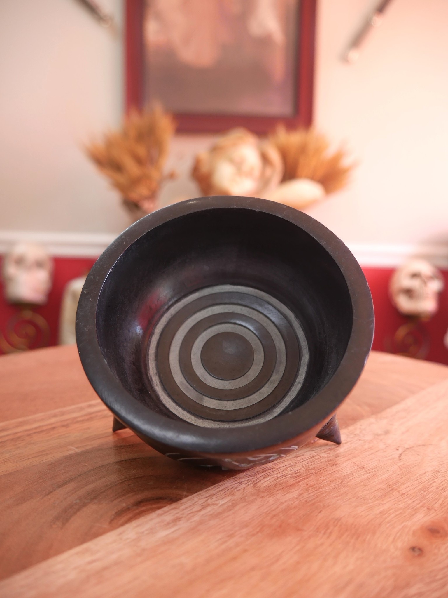 Om Carved Charcoal Burner & Smudge Pot