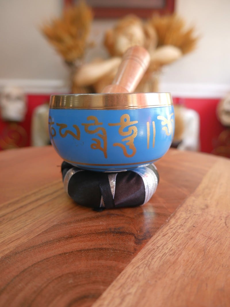 Sea Blue Tibetan Singing Bowl 3"D