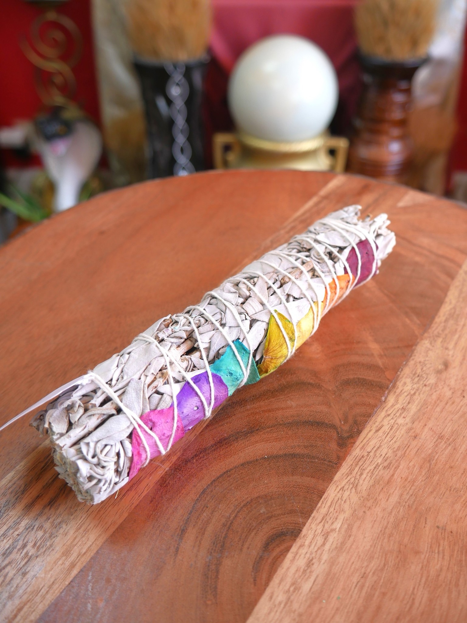 7 Chakra Sage (White Sage w/ Color Rose Petals 7")