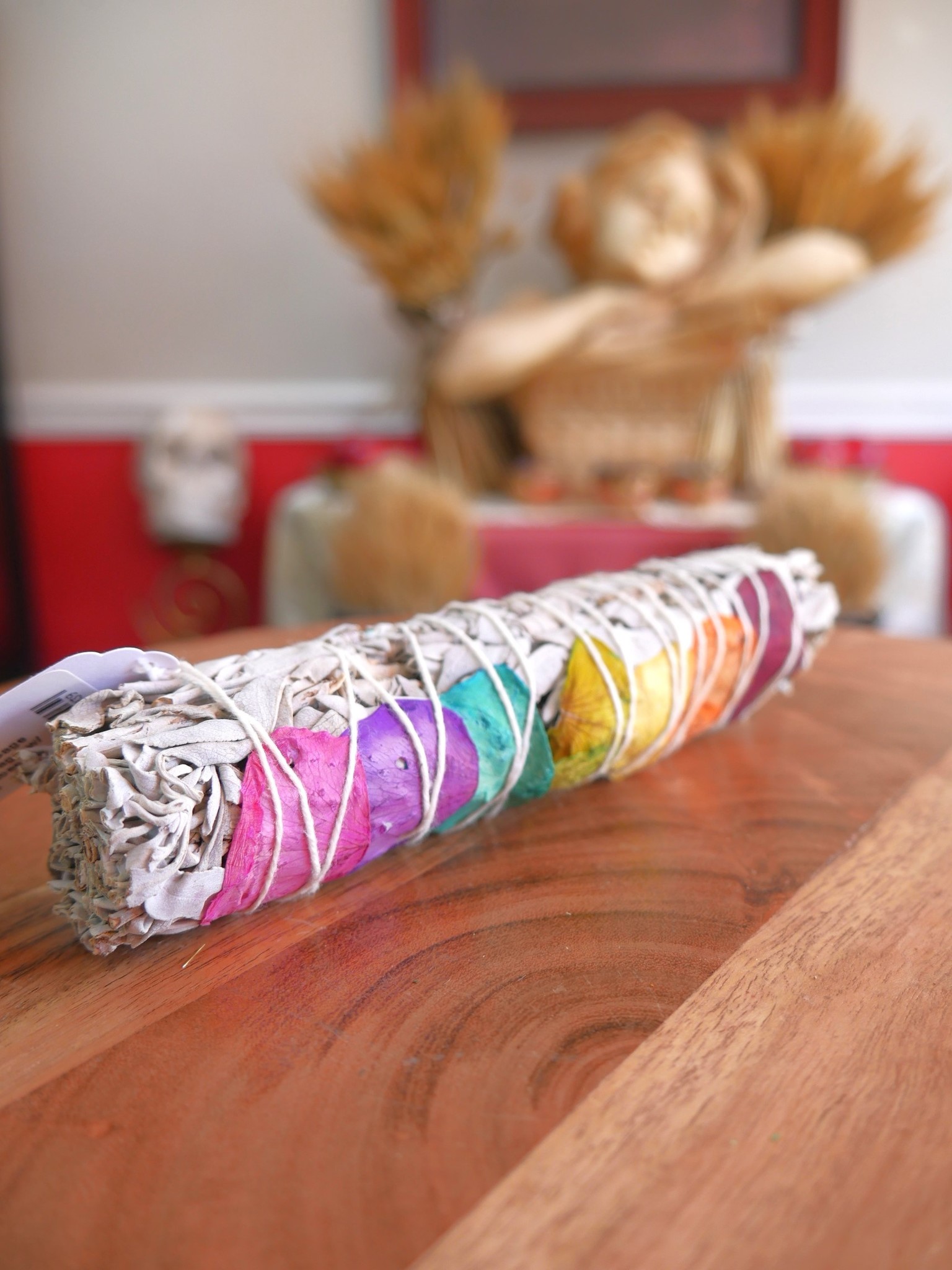 7 Chakra Sage (White Sage w/ Color Rose Petals 7")